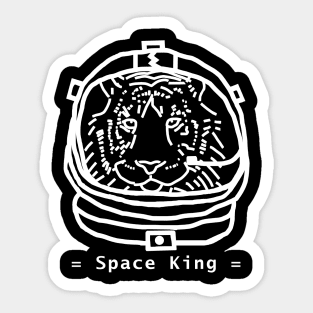 White Line Space Astronaut Tiger Portrait Sticker